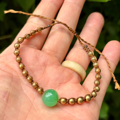 Chrysopras og messing armbånd | mand