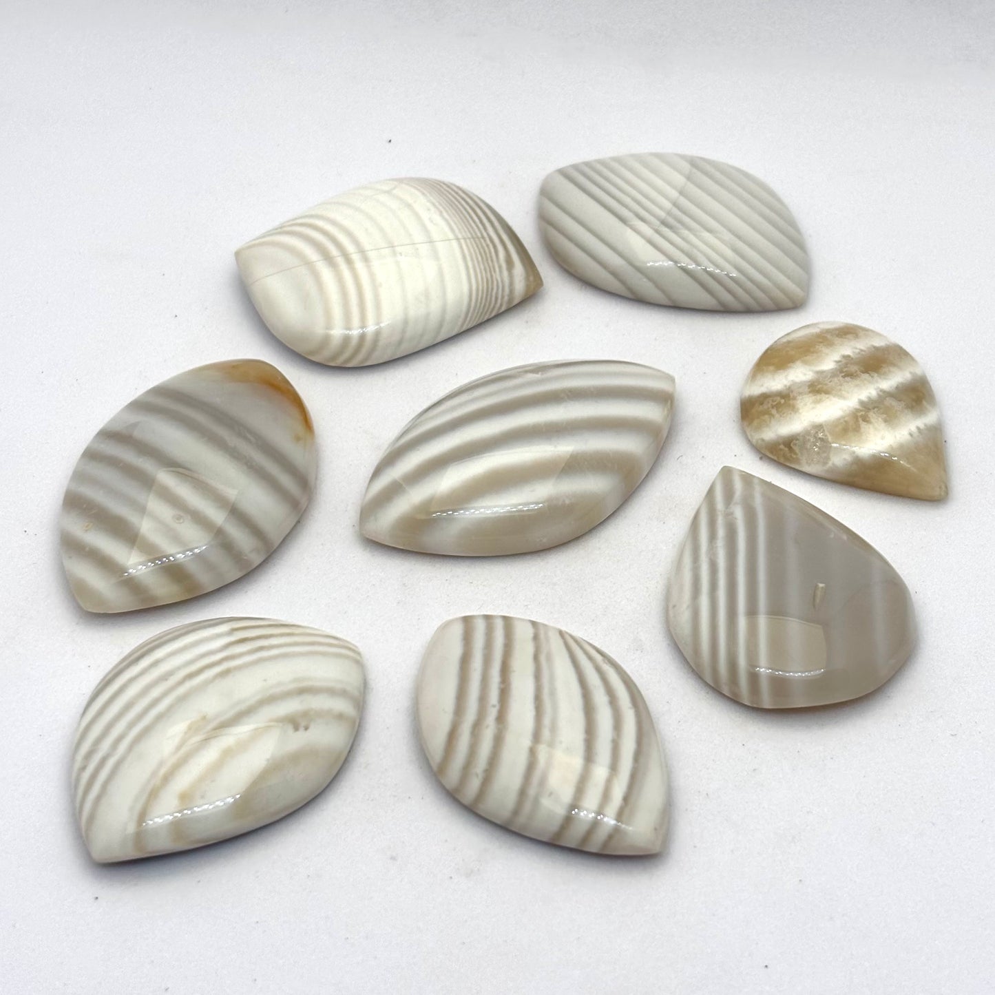 Agat hvid stribet - Lommesten Agat hvid stribet - Lommesten