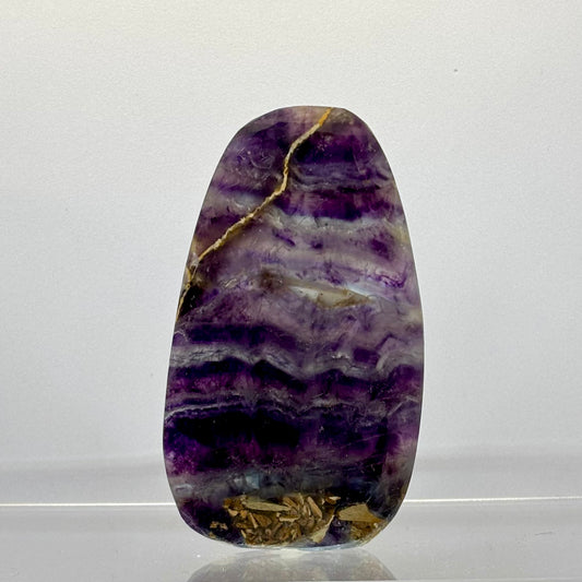 Billede af Regnbue fluorit skive poleret 8,5 cm | nr. 1