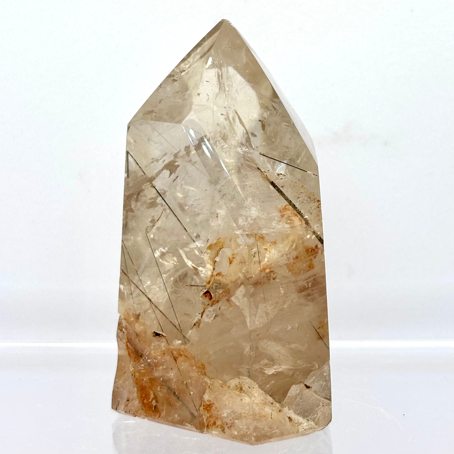 Bjergkrystal spids med rutiler, Madagaskar 6,7 cm | nr. 5 Bjergkrystal spids med rutiler, Madagaskar 6,7 cm | nr. 5