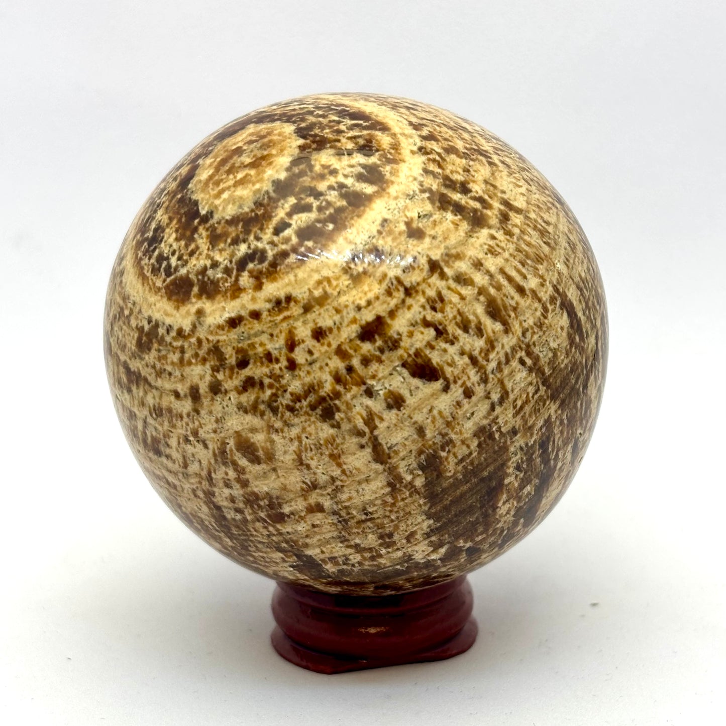 Stribet Aragonit kugle 7 cm Stribet Aragonit kugle 7 cm