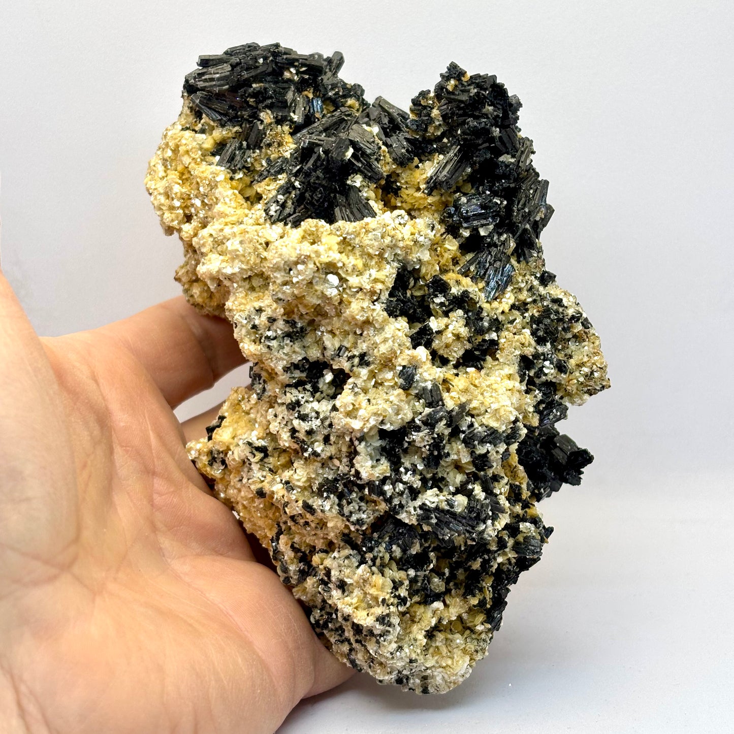 Sort Turmalin og muskovit klynge 15 cm Erongo Sort Turmalin og muskovit klynge 15 cm Erongo