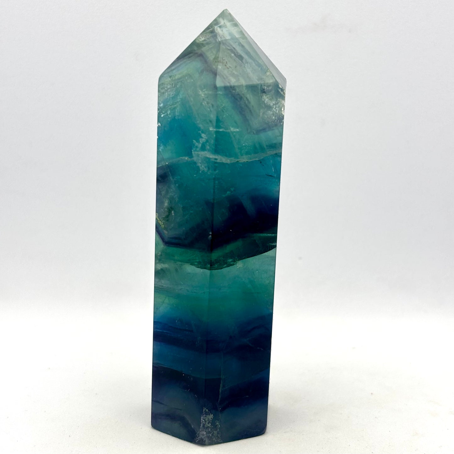 Regnbue fluorit tårn, blå - 10 cm | nr. 4 Regnbue fluorit tårn, blå - 10 cm | nr. 4