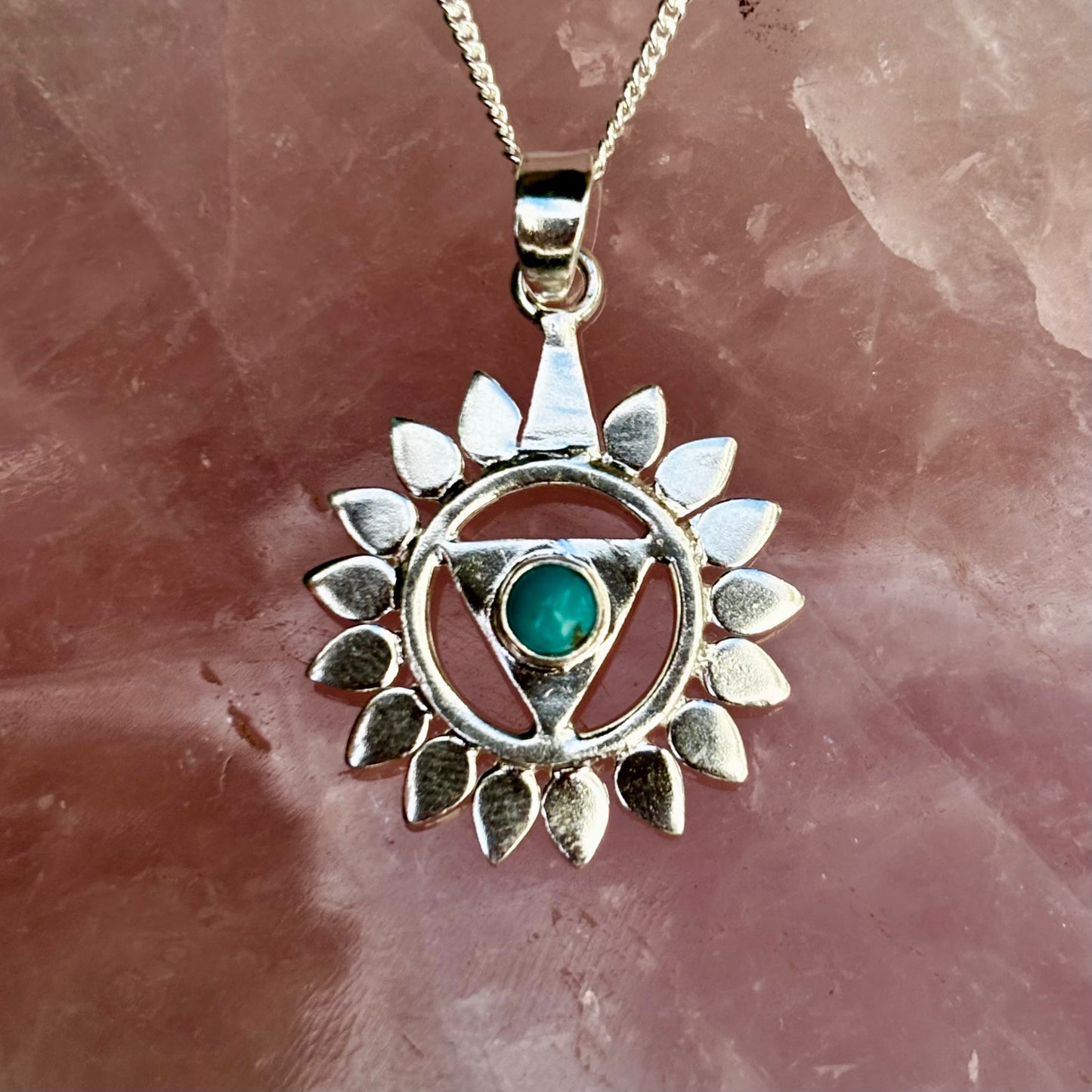 Hals Chakra vedhæng | 925 Sterling Sølv og turkis Hals Chakra vedhæng | 925 Sterling Sølv og turkis