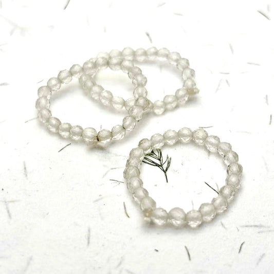 Billede af Bjergkrystal Facet perler fingerring