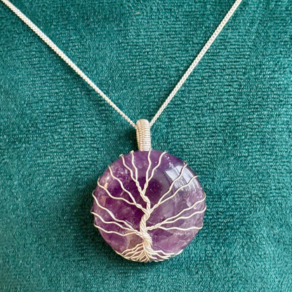 Livets træ vedhæng | 925 Sterling Sølv og ametyst