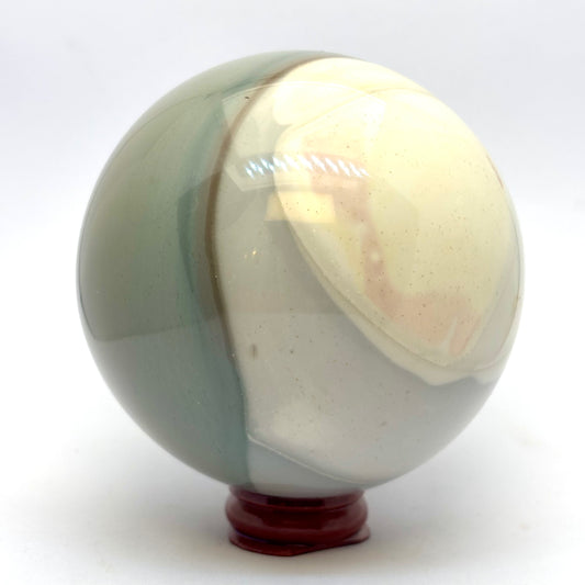 Billede af Polychrom jaspis kugle 8,6 cm - sjælden nuance