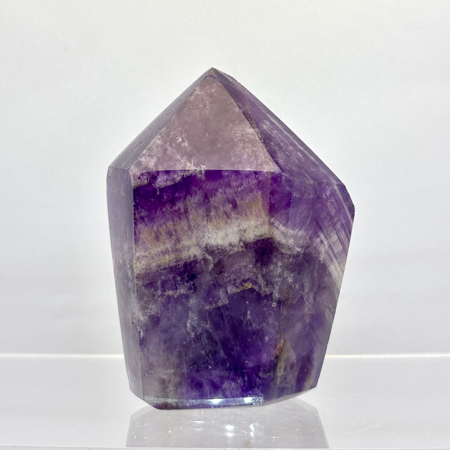 Chevron ametyst spids 7,5 cm - poleret | nr. 8 Chevron ametyst spids 7,5 cm - poleret | nr. 8