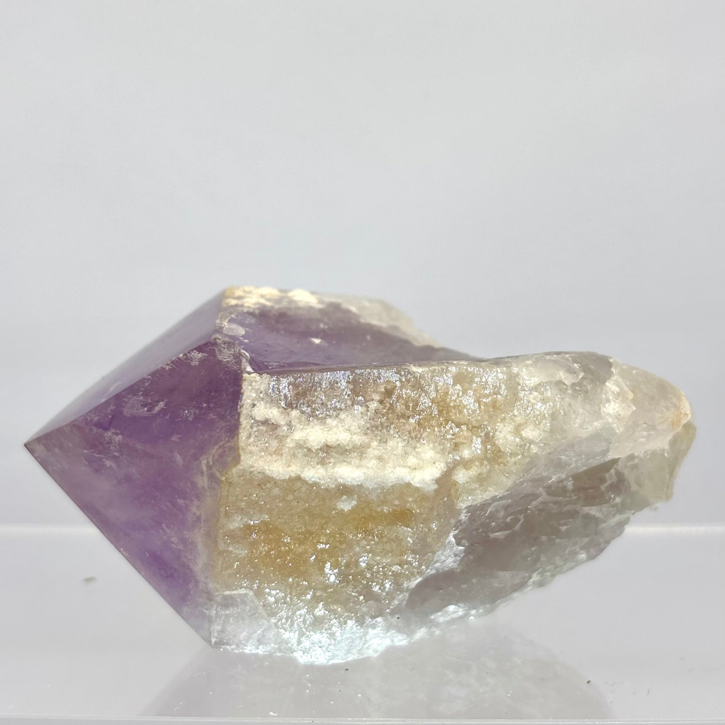 Jacaranda ametyst spids 8 cm m. Fantom - poleret top | nr. 5 Jacaranda ametyst spids 8 cm m. Fantom - poleret top | nr. 5