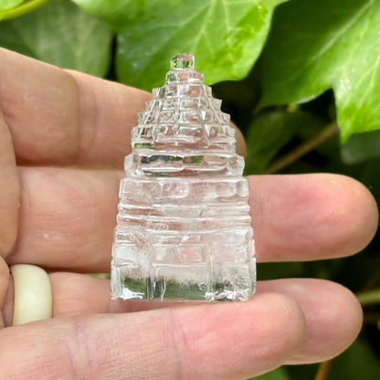 Shree Yantra | håndskåret | Himalaya Bjergkrystal | mount meru | 5 cm