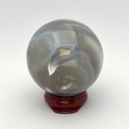 Kugle grå/blå agat 4,9 cm