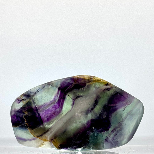 Billede af Regnbue fluorit skive poleret 7,5 cm | nr. 7