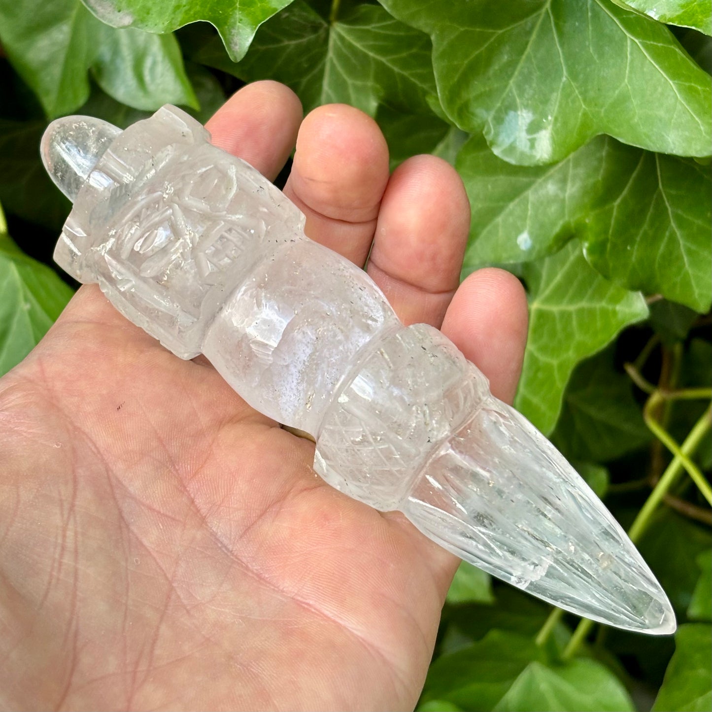 Phurba | håndskåret | Himalaya Bjergkrystal | 15,7 cm Phurba | håndskåret | Himalaya Bjergkrystal | 15,7 cm