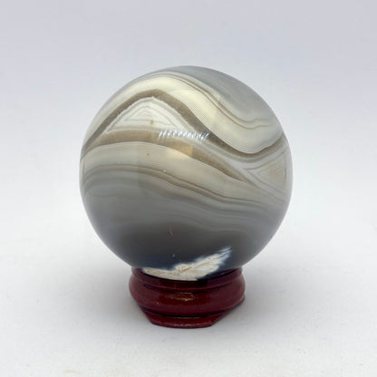 Kugle grå/blå agat 5,1 cm