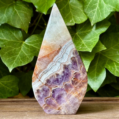 Ametyst m. krystalinsk agat flamme - 13 cm | nr. 1