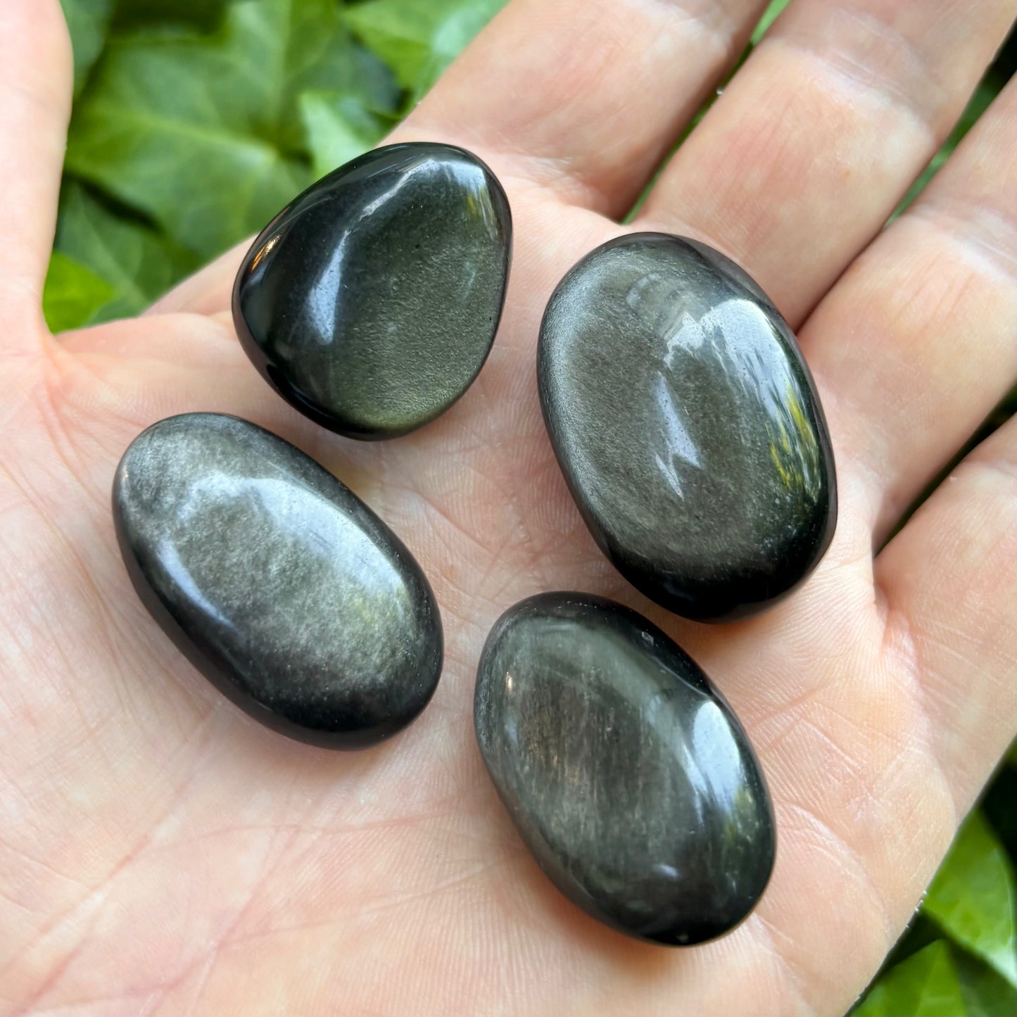 Silver obsidian - lommesten Silver obsidian - lommesten