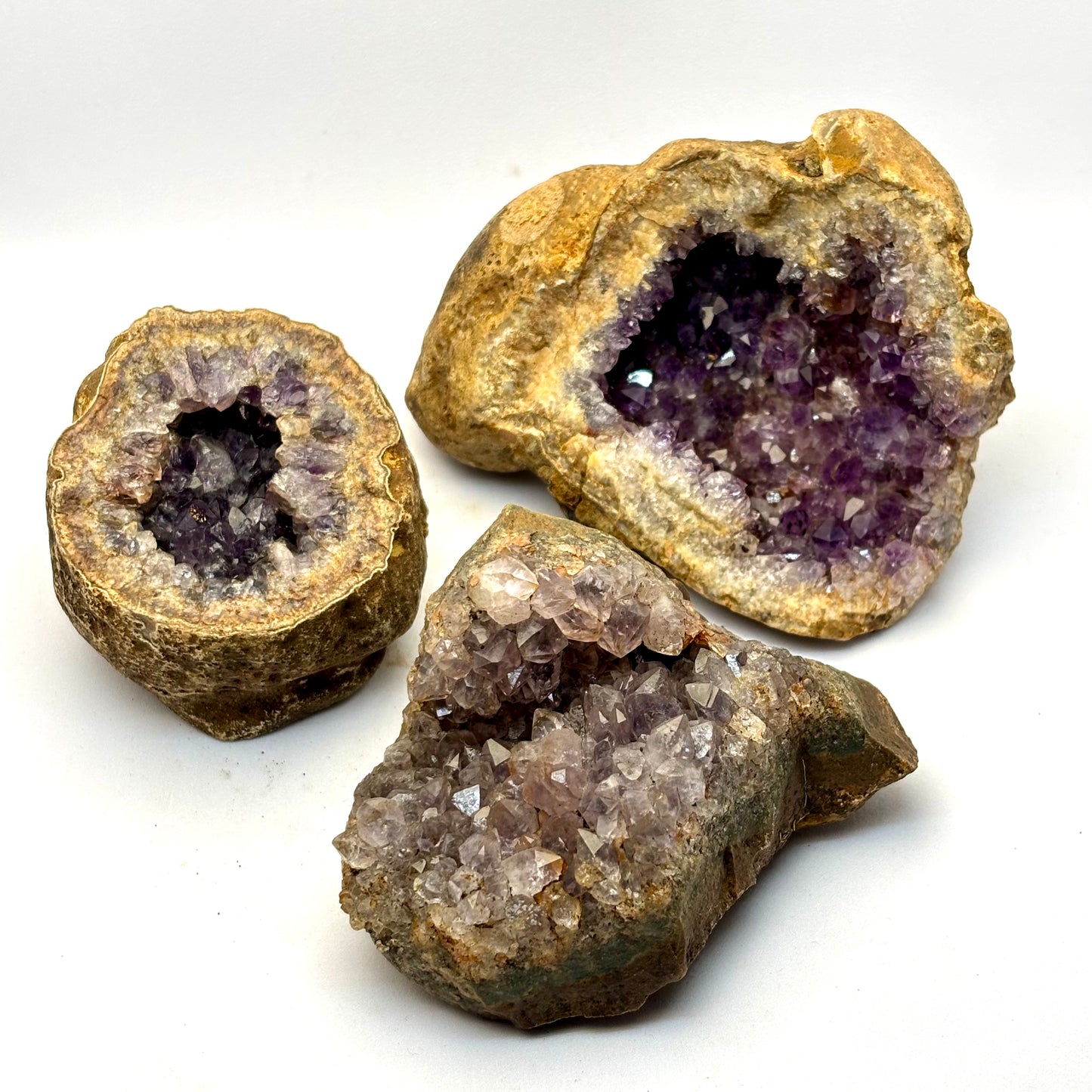3 ametyst geoder fra Zululand SA 5-10 cm | nr 19 3 ametyst geoder fra Zululand SA 5-10 cm | nr 19