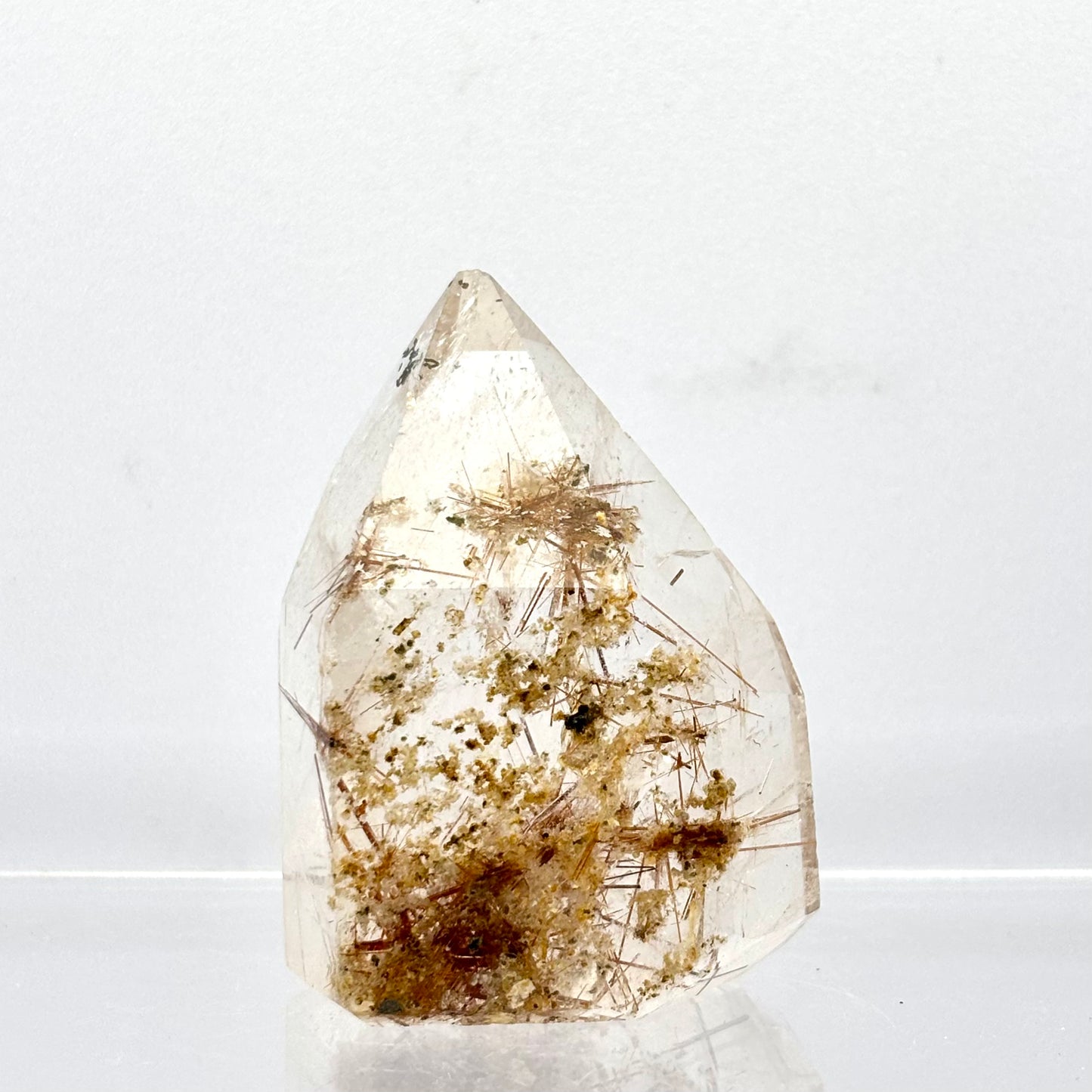 Bjergkrystal spids med rutiler, Madagaskar 5,3 cm | nr. 4 Bjergkrystal spids med rutiler, Madagaskar 5,3 cm | nr. 4