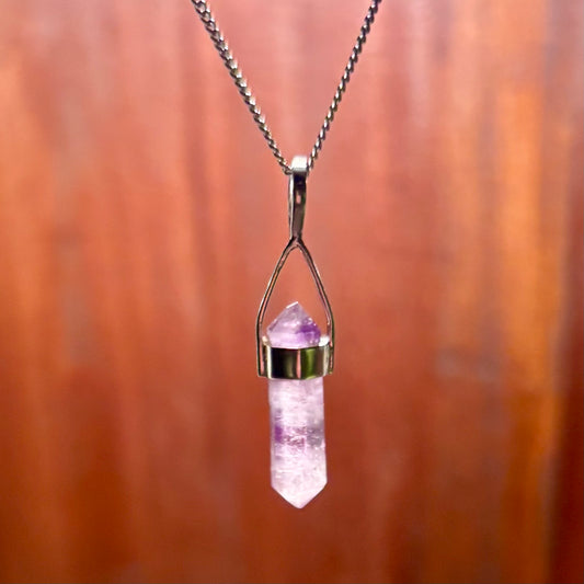 Billede af Ametyst dobbelt spids vedhæng | 925 Sterling Sølv