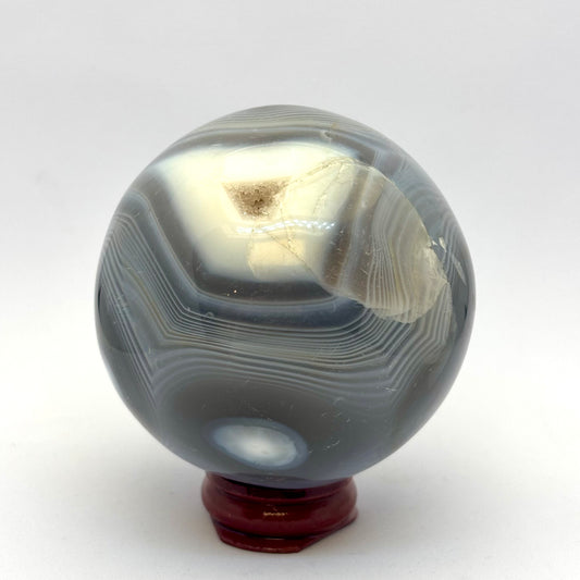 Billede af Kugle grå/blå agat 6,5 cm m. Grotte