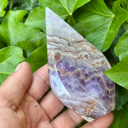 Ametyst m. krystalinsk agat flamme - 13 cm | nr. 3