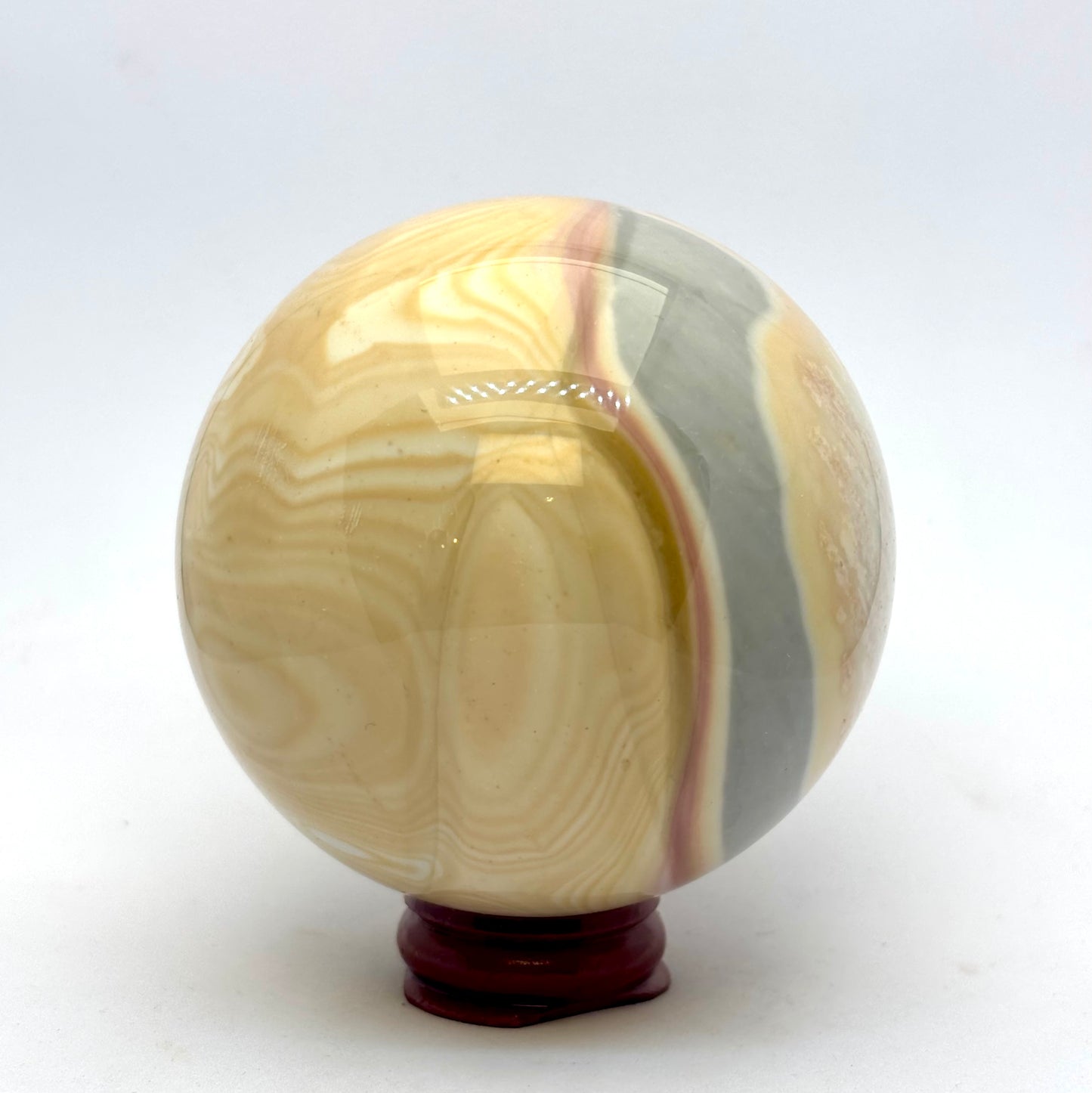 Polychrom jaspis kugle 7,7 cm - sjælden nuance Polychrom jaspis kugle 7,7 cm - sjælden nuance