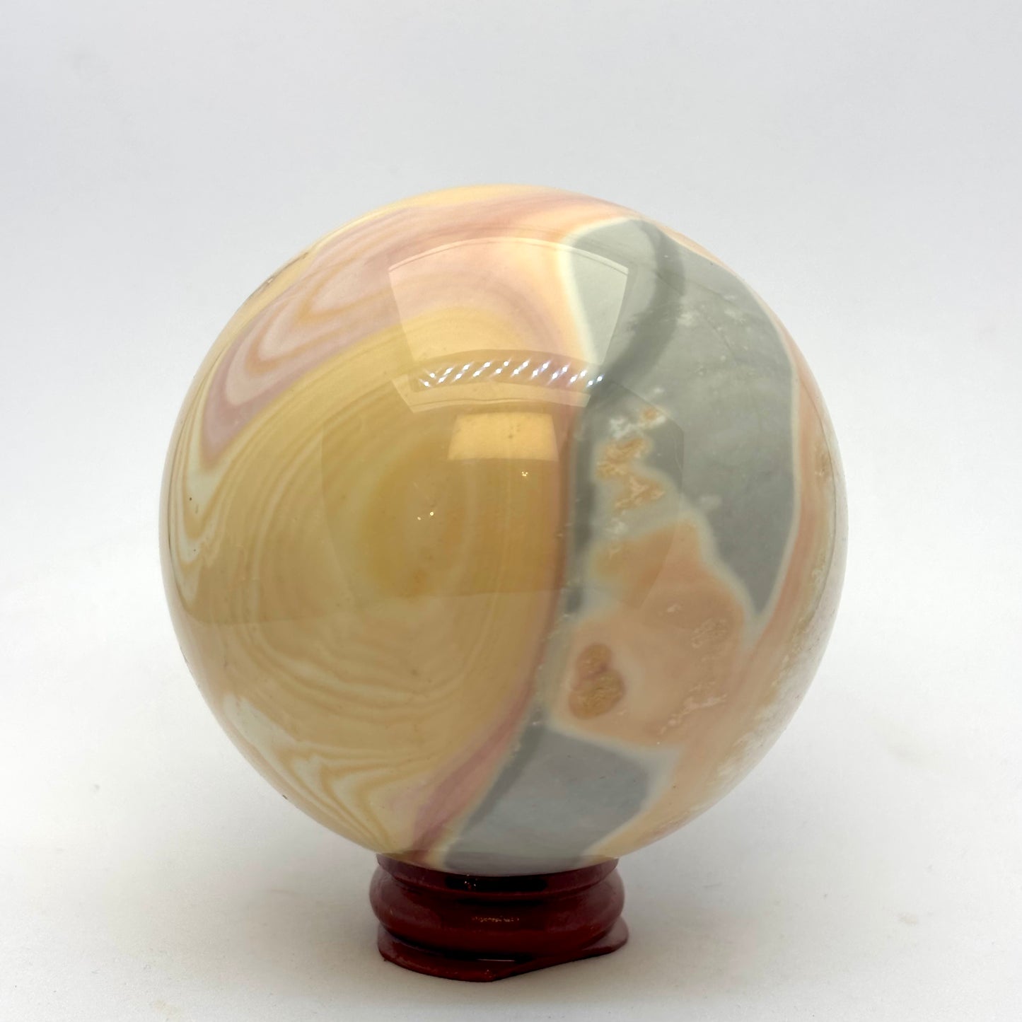 Polychrom jaspis kugle 7,7 cm - sjælden nuance Polychrom jaspis kugle 7,7 cm - sjælden nuance