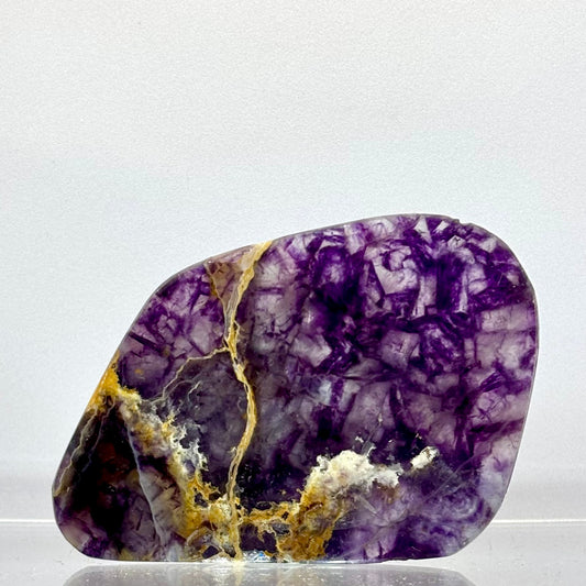 Billede af Regnbue fluorit skive poleret 7,5 cm | nr. 6