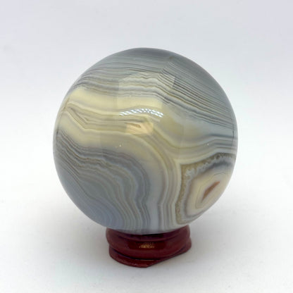 Kugle grå/blå agat 5,8 cm