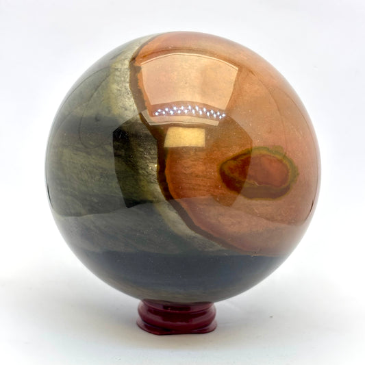 Billede af Polychrom jaspis kugle 9,5 cm