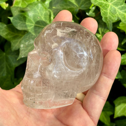 Krystal kranie | håndskåret klar Himalaya Bjergkrystal | 8,4 cm