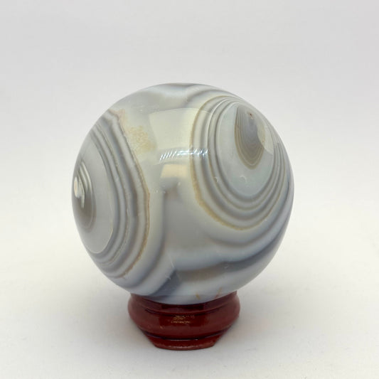 Billede af Kugle grå/blå agat 5,5 cm med lille grotte