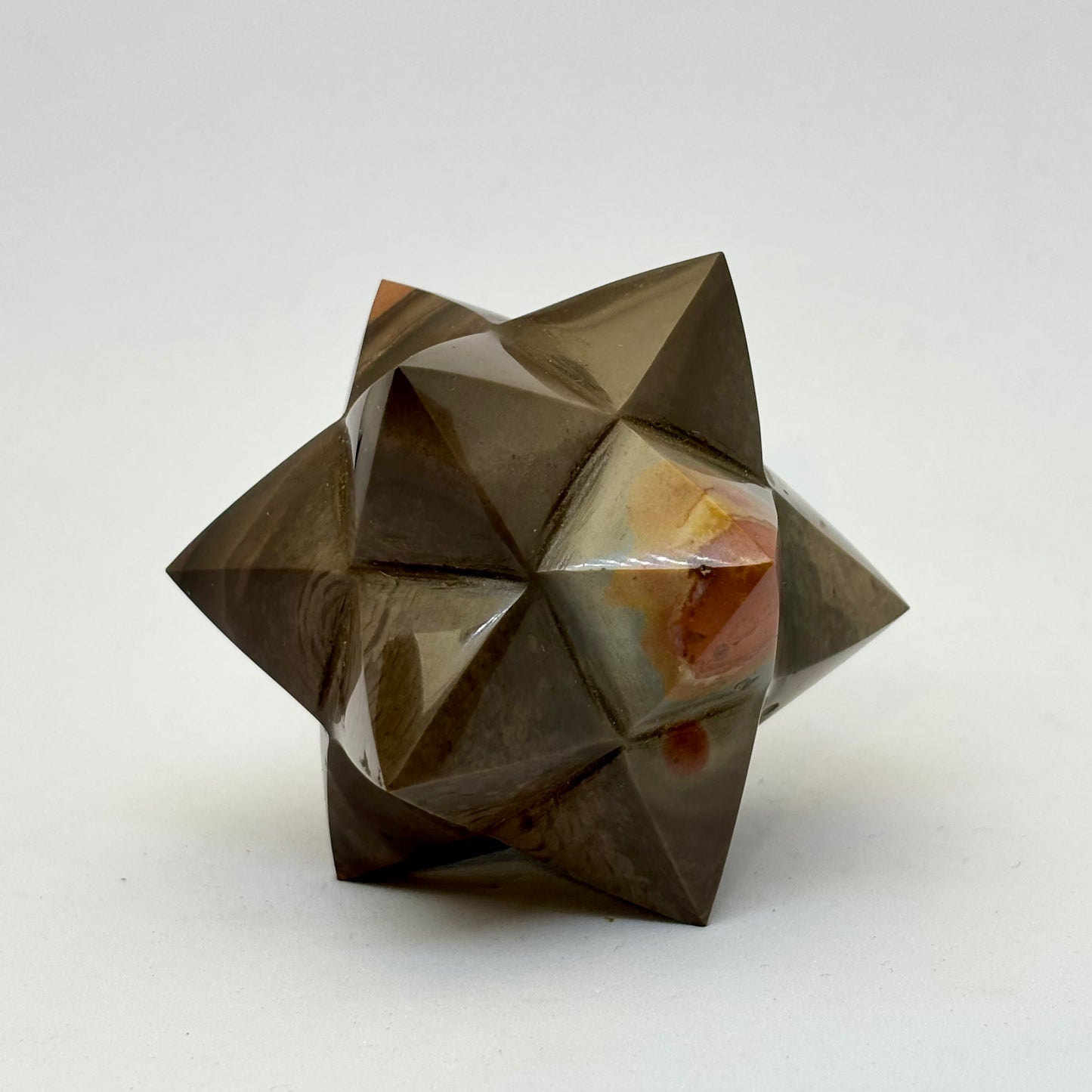 Stelleret Dodekahedron / dobbelt Merkaba polychrom jaspis Stelleret Dodekahedron / dobbelt Merkaba polychrom jaspis