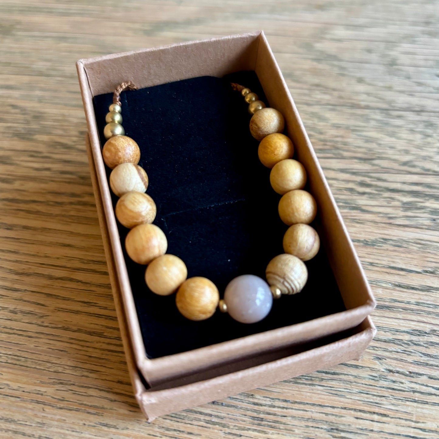 Moonstone, Palo Santo og messing armbånd | unisex Moonstone, Palo Santo og messing armbånd | unisex