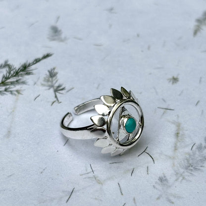 Hals Chakra fingerring | 925 Sterling Sølv og Turkis
