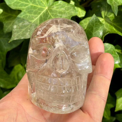 Krystal kranie | håndskåret klar Himalaya Bjergkrystal | 8,4 cm