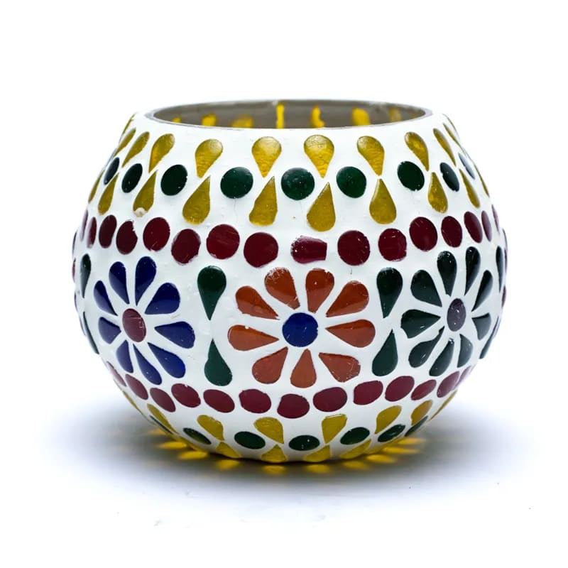 Mosaik glas fyrfads lysestage Mosaik glas fyrfads lysestage