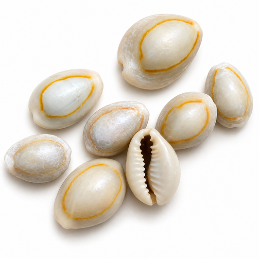 Billede af Cowrie, Sigay Gold Ringer - Natural, 3 stk - konkylie