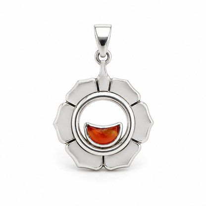 Sacral Chakra vedhæng | 925 Sterling Sølv og karneol