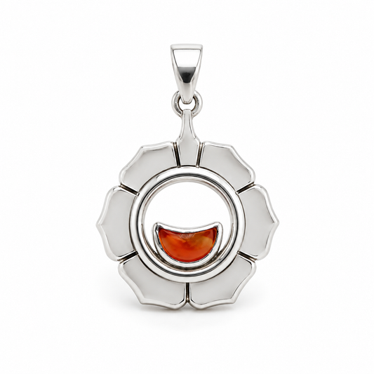Billede af Sacral Chakra vedhæng | 925 Sterling Sølv og karneol