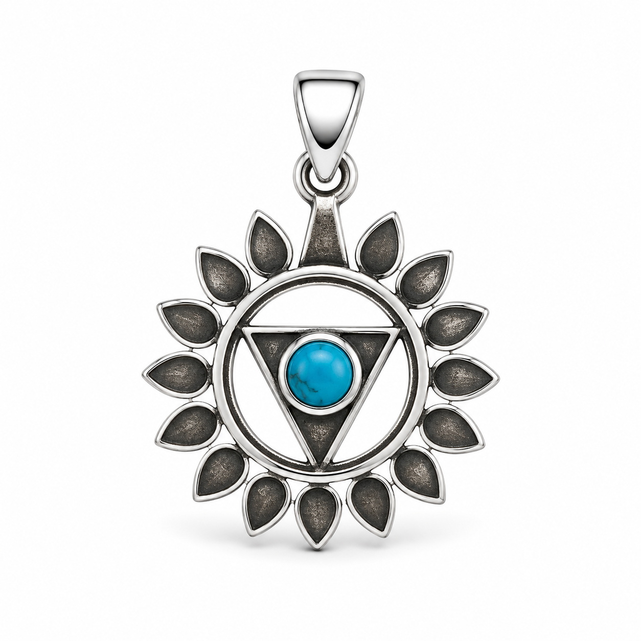 Hals Chakra vedhæng | 925 Sterling Sølv og turkis Hals Chakra vedhæng | 925 Sterling Sølv og turkis
