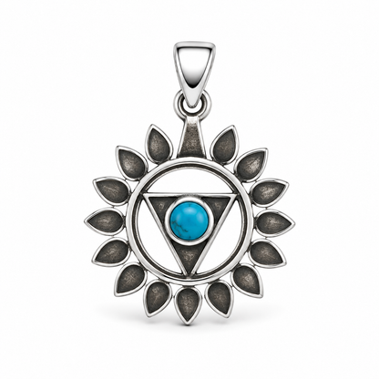 Hals Chakra vedhæng | 925 Sterling Sølv og turkis