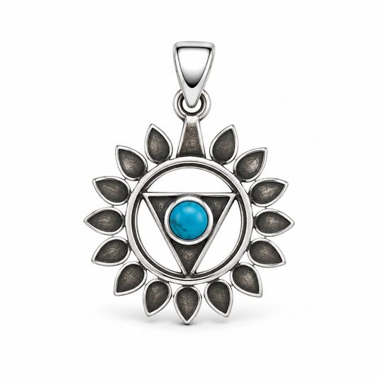 Billede af Hals Chakra vedhæng | 925 Sterling Sølv og turkis
