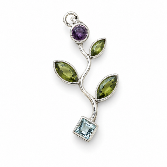 Billede af Magic flower vedhæng | 925 Sterling Sølv og 5 krystaller
