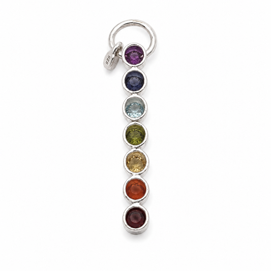 Billede af Chakra stav II vedhæng | 925 Sterling Sølv, 7 krystaller