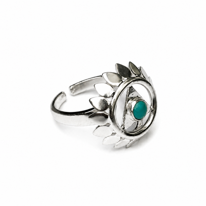 Hals Chakra fingerring | 925 Sterling Sølv og Turkis