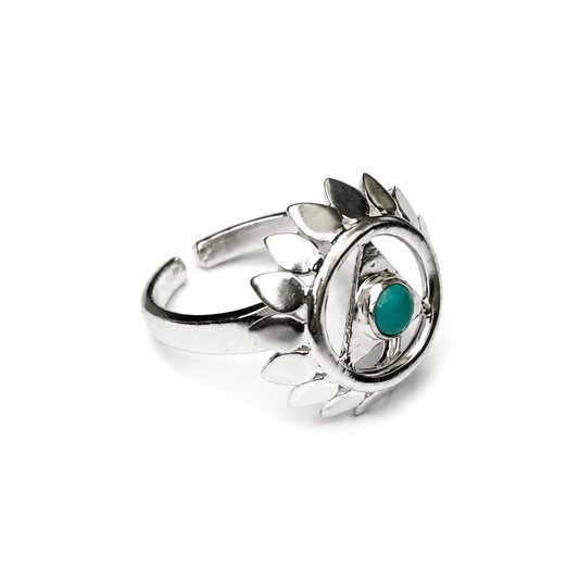 Billede af Hals Chakra fingerring | 925 Sterling Sølv og Turkis