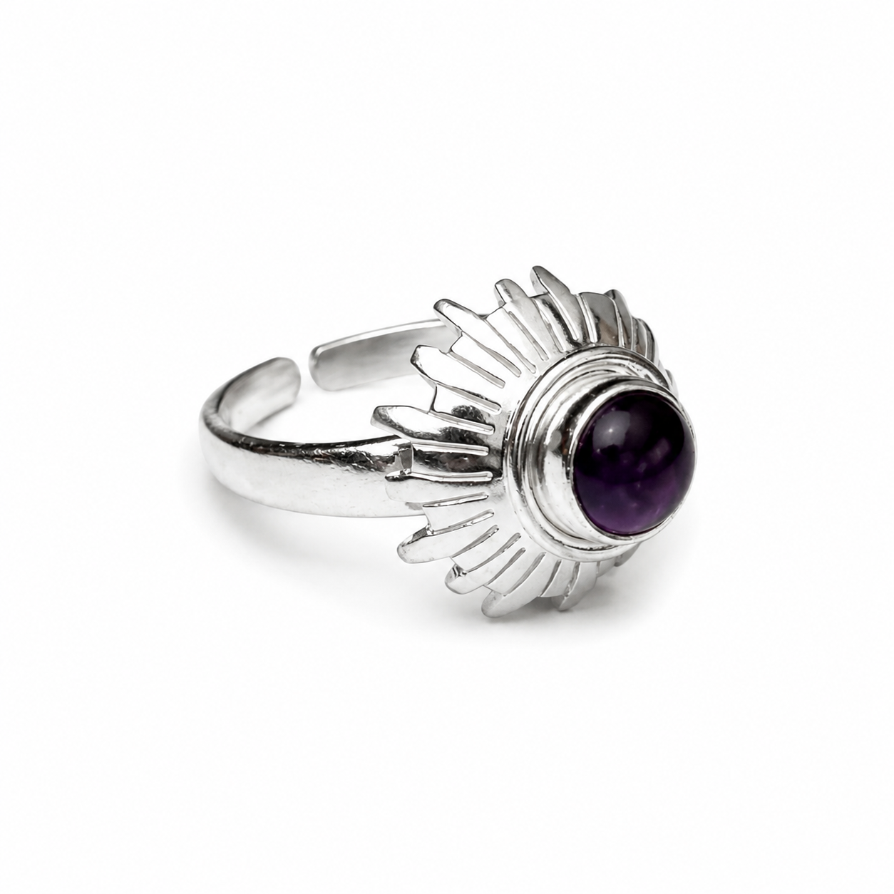 Krone Chakra fingerring | 925 Sterling Sølv og Ametyst Krone Chakra fingerring | 925 Sterling Sølv og Ametyst