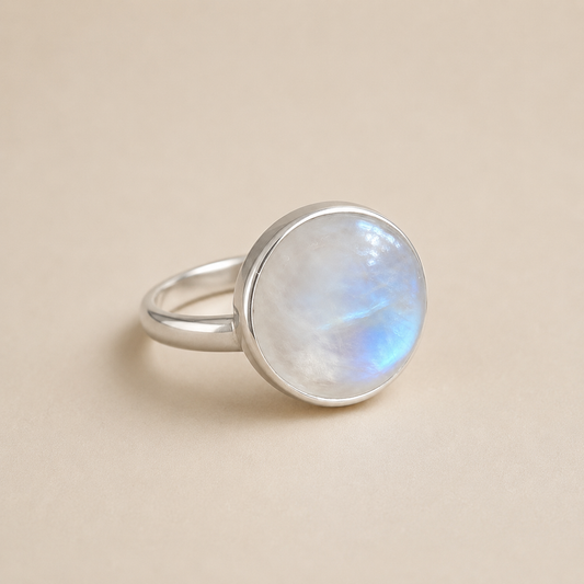 Billede af Moonstone fingerring -  Sølv og månesten | unika nr. 3