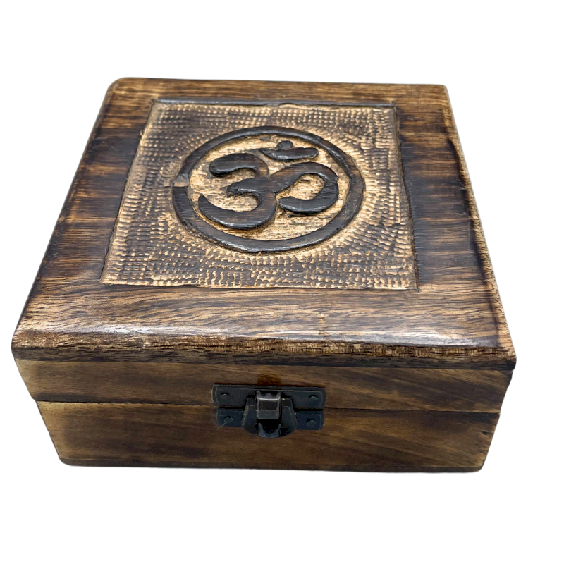 Mangotræ skrin - AUM | 13 x 13 cm Mangotræ skrin - AUM | 13 x 13 cm
